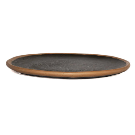 Đĩa Ăn Tròn Nhựa Melamine GET 26.7cm, Nâu Viền Clay (P-101-BR)