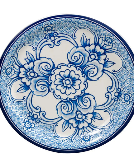 Đĩa Bánh Mì & Bơ Tròn American Metalcraft BLUP6 Nhựa Melamine 16.5 cm, Xanh Dương/Trắng