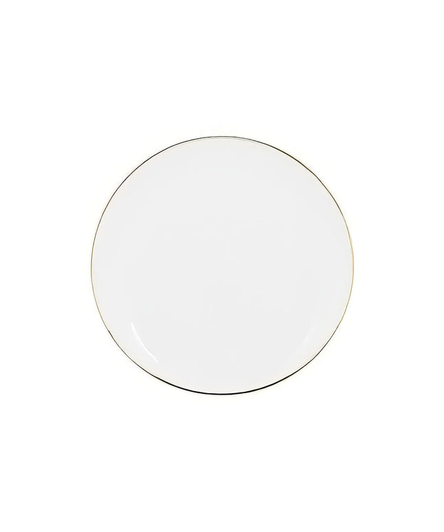 Đĩa Bánh Mì Tròn Sứ 10 Strawberry Street CPGL0005 16.8 cm, Gold Line Trắng
