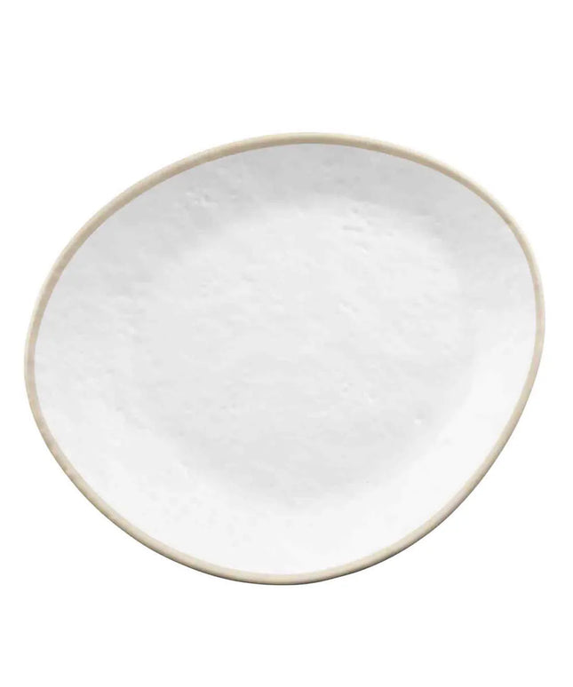 Đĩa Bất Đối Xứng Tablecraft 10967 26.7 cm x 22.9 cm Nhựa Melamine Bộ Sưu Tập Europa™ - Màu Trắng