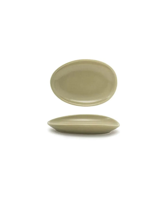 Đĩa Bầu Dục Front of the House Tides™ - 14 x 10.2 cm, Sứ, Màu Sea Grass (DAP077GRP23)