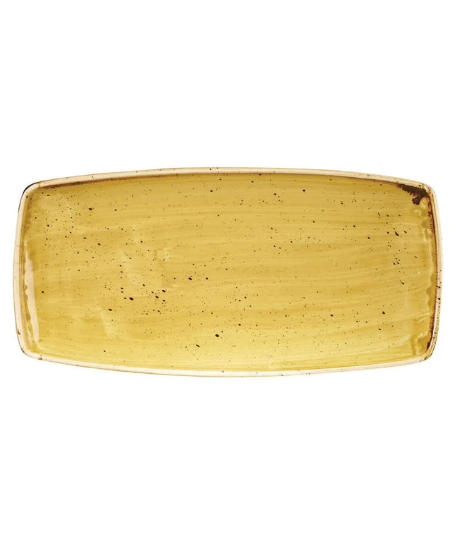 Đĩa Chữ Nhật Churchill Stonecast 29.8 cm x 15.2 cm - Gốm, Màu Vàng Mù Tạt (SMSSOP111)