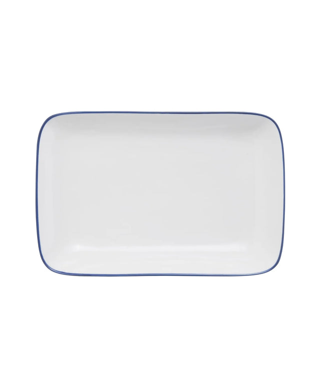 Đĩa Chữ Nhật Coupe Bistro Mikasa Hospitality 35.6 cm - Sứ Porcelain, Blue Pinstripe (5256512)