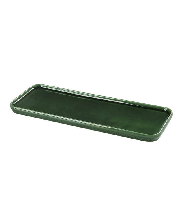 Đĩa Chữ Nhật Coupe Gốm Yanco GG-515 40.6 x 14.3 cm, Green Gem