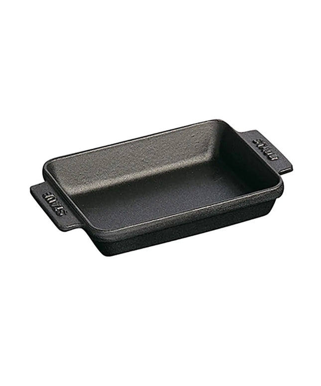 Đĩa Chữ Nhật Mini Staub 1004102 Gang Tráng Men Bề Mặt Nhám Đen 240 ml