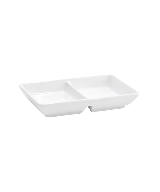 Đĩa Chữ Nhật Sứ Front of the House DSD021WHP23 2 Ngăn 30 ml, Màu Trắng