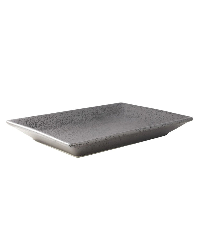 Đĩa Chữ Nhật Yanco DB-408 Diamond Black - 20.3cm x 14cm, Sứ, Màu Đồng Đậm