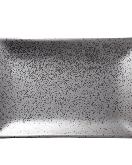 Đĩa Chữ Nhật Yanco DB-408 Diamond Black - 20.3cm x 14cm, Sứ, Màu Đồng Đậm