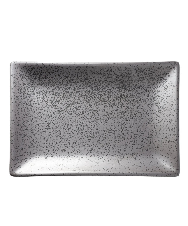 Đĩa Chữ Nhật Yanco DB-408 Diamond Black - 20.3cm x 14cm, Sứ, Màu Đồng Đậm