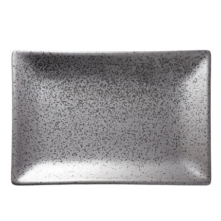 Đĩa Chữ Nhật Yanco DB-408 Diamond Black - 20.3cm x 14cm, Sứ, Màu Đồng Đậm