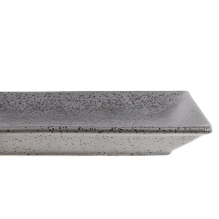 Đĩa Chữ Nhật Yanco DB-408 Diamond Black - 20.3cm x 14cm, Sứ, Màu Đồng Đậm