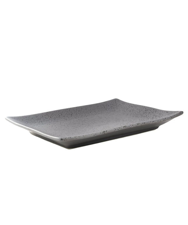 Đĩa Chữ Nhật Yanco DB-410 Diamond Black - 25.4cm x 17.8cm, Sứ, Màu Đồng Đậm