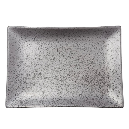 Đĩa Chữ Nhật Yanco DB-410 Diamond Black - 25.4cm x 17.8cm, Sứ, Màu Đồng Đậm