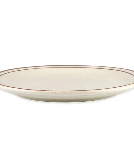 Đĩa Desert Sand Tròn Libbey DSD-9 24.1 cm - Đốm Lốm Đốm, (2) Viền Nâu