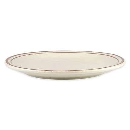 Đĩa Desert Sand Tròn Libbey DSD-9 24.1 cm - Đốm Lốm Đốm, (2) Viền Nâu