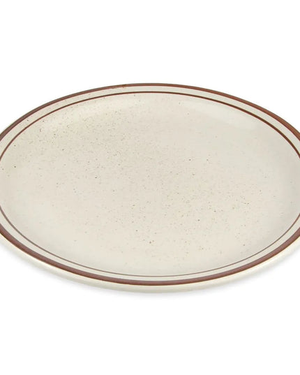 Đĩa Desert Sand Tròn Libbey DSD-9 24.1 cm - Đốm Lốm Đốm, (2) Viền Nâu