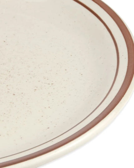 Đĩa Desert Sand Tròn Libbey DSD-9 24.1 cm - Đốm Lốm Đốm, (2) Viền Nâu