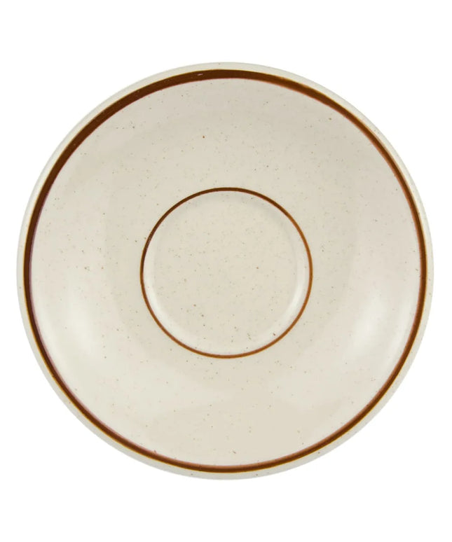 Đĩa Lót Ly Tròn Libbey DSD-2 Desert Sand 15.2 cm - Vân Chấm, 2 Viền Nâu