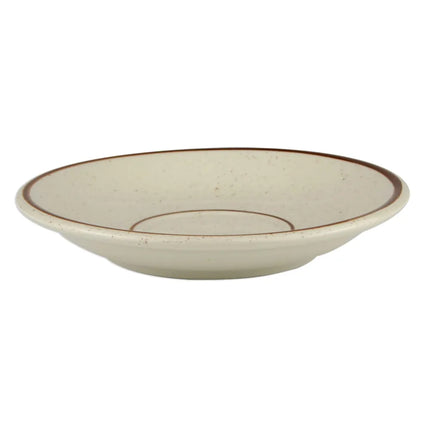 Đĩa Lót Ly Tròn Libbey DSD-2 Desert Sand 15.2 cm - Vân Chấm, 2 Viền Nâu