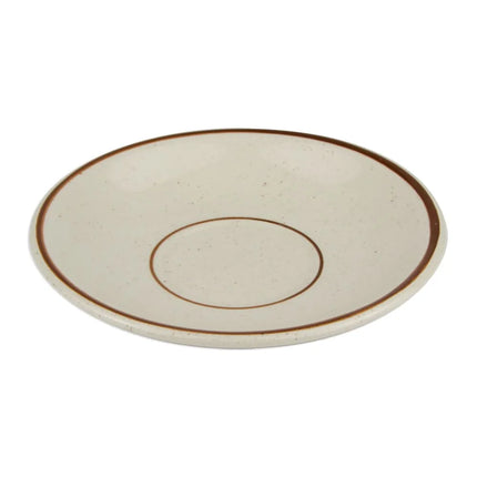 Đĩa Lót Ly Tròn Libbey DSD-2 Desert Sand 15.2 cm - Vân Chấm, 2 Viền Nâu