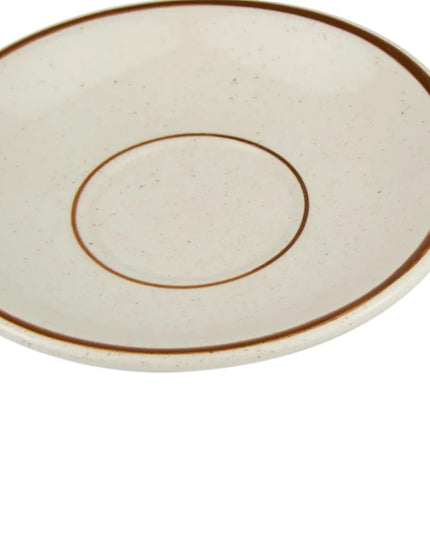 Đĩa Lót Ly Tròn Libbey DSD-2 Desert Sand 15.2 cm - Vân Chấm, 2 Viền Nâu