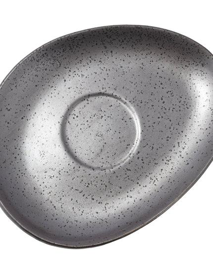 Đĩa Lót Oval Yanco DB-002 15.2 cm x 11.4 cm Diamond Black Sứ, Đồng Đen