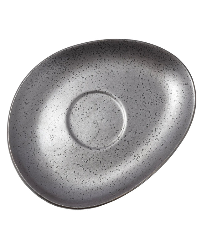 Đĩa Lót Oval Yanco DB-002 15.2 cm x 11.4 cm Diamond Black Sứ, Đồng Đen