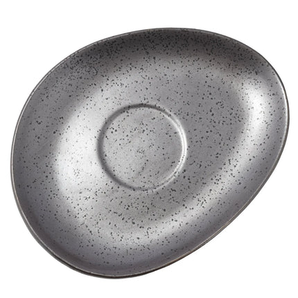 Đĩa Lót Oval Yanco DB-002 15.2 cm x 11.4 cm Diamond Black Sứ, Đồng Đen