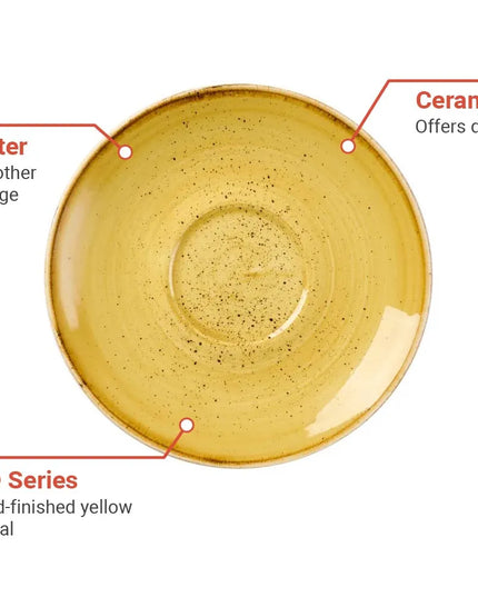 Đĩa Lót Tròn Churchill Stonecast® 15.9cm Dùng Cho SMSSCB281 - Gốm, Vàng Mustard Seed (SMSSCSS1)