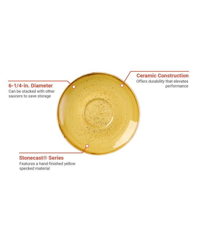 Đĩa Lót Tròn Churchill Stonecast® 15.9cm Dùng Cho SMSSCB281 - Gốm, Vàng Mustard Seed (SMSSCSS1)