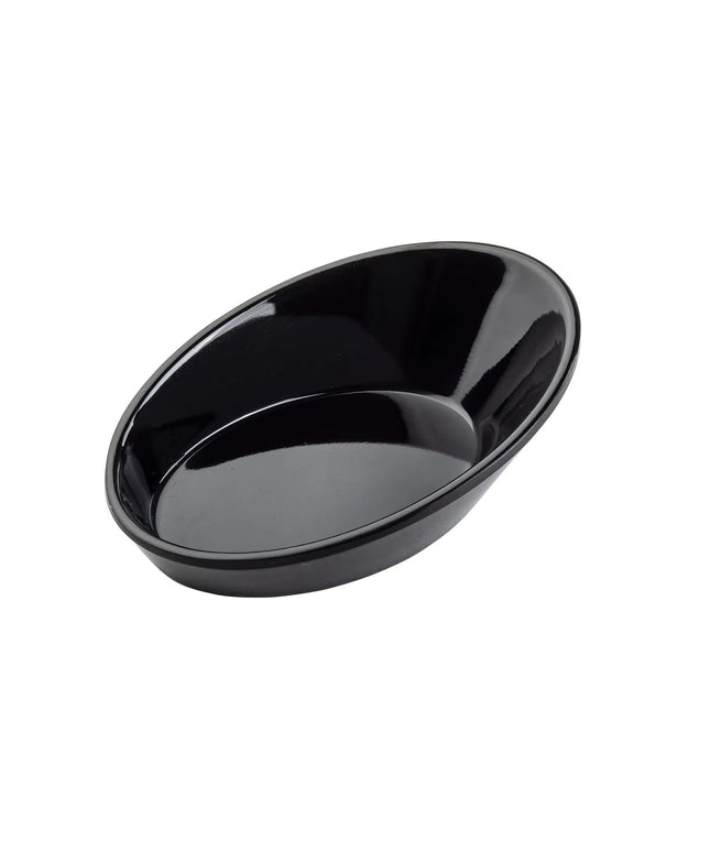Đĩa Mini Oval Nhựa Melamine Tablecraft 10313BK, 8.9 x 6 cm, Màu Đen