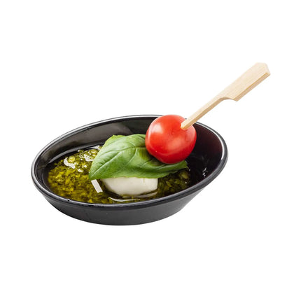 Đĩa Mini Oval Nhựa Melamine Tablecraft 10313BK, 8.9 x 6 cm, Màu Đen