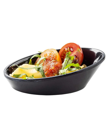 Đĩa Mini Oval Nhựa Melamine Tablecraft 10313BK, 8.9 x 6 cm, Màu Đen