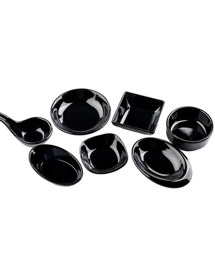 Đĩa Mini Oval Nhựa Melamine Tablecraft 10313BK, 8.9 x 6 cm, Màu Đen