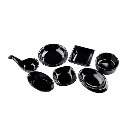 Đĩa Mini Oval Nhựa Melamine Tablecraft 10313BK, 8.9 x 6 cm, Màu Đen