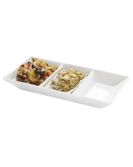 Đĩa Nước Chấm 3 Ngăn American Metalcraft PORSD3R Sứ 14.6 x 7.9 cm