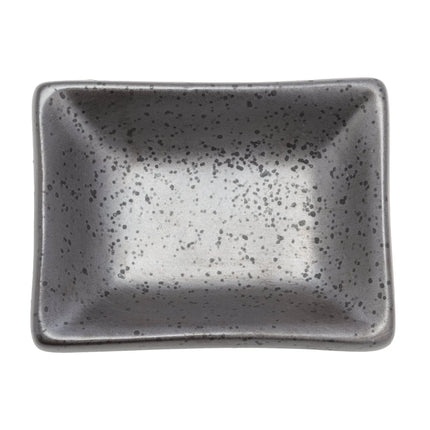 Đĩa Nước Chấm Chữ Nhật Sứ Yanco DB-4030 Diamond Black 59 ml, Màu Đồng Đen