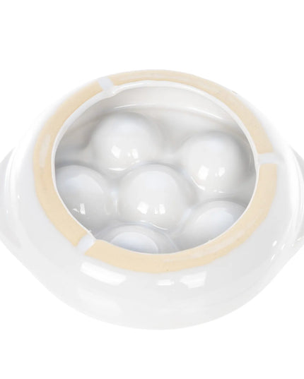 Đĩa Ốc Sên Browne 744041 Tròn 6 Lỗ Gốm Màu Trắng 13.5 cm