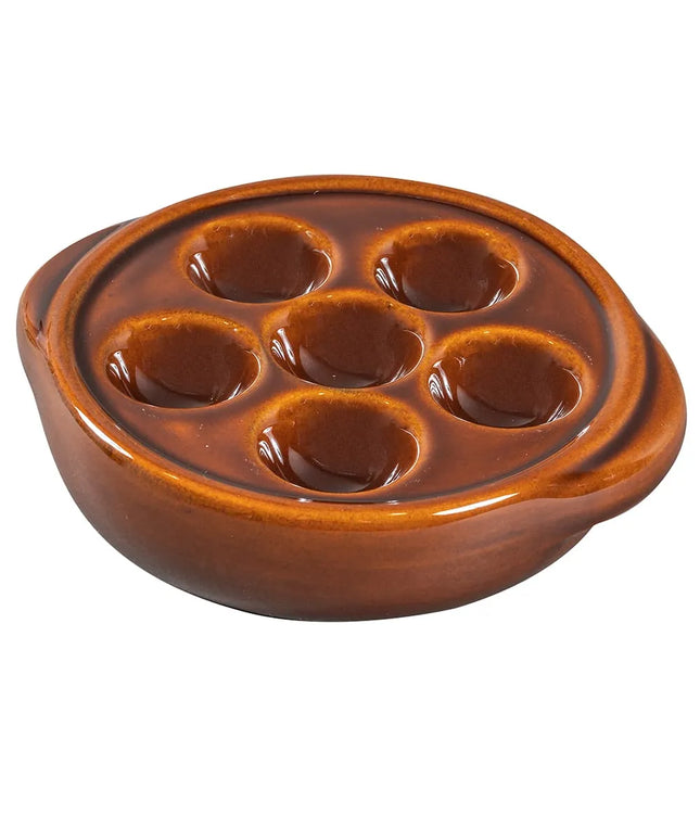 Đĩa Ốc Sên Browne 744046 Tròn 6 Lỗ Gốm Màu Nâu 13.5 cm