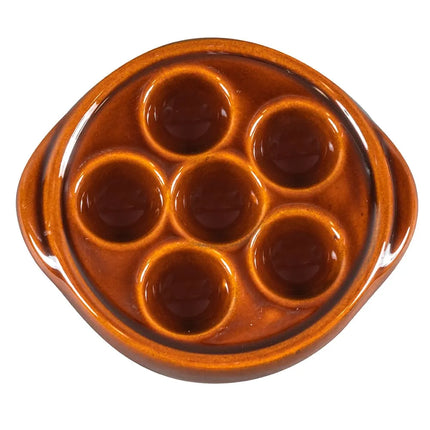 Đĩa Ốc Sên Browne 744046 Tròn 6 Lỗ Gốm Màu Nâu 13.5 cm