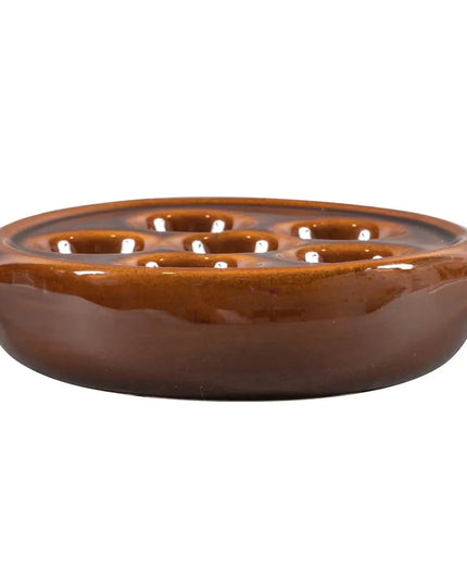 Đĩa Ốc Sên Browne 744046 Tròn 6 Lỗ Gốm Màu Nâu 13.5 cm