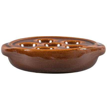 Đĩa Ốc Sên Browne 744046 Tròn 6 Lỗ Gốm Màu Nâu 13.5 cm