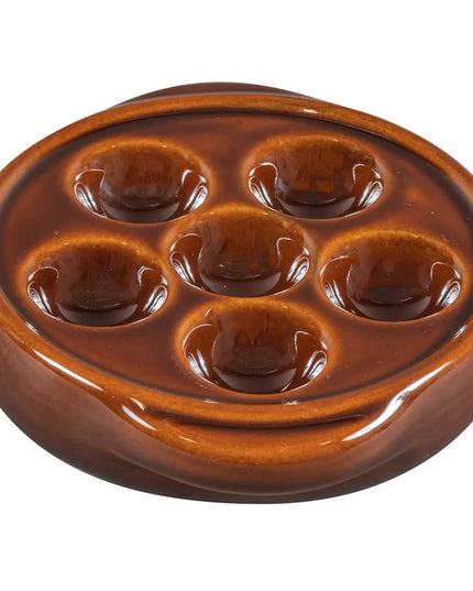 Đĩa Ốc Sên Browne 744046 Tròn 6 Lỗ Gốm Màu Nâu 13.5 cm