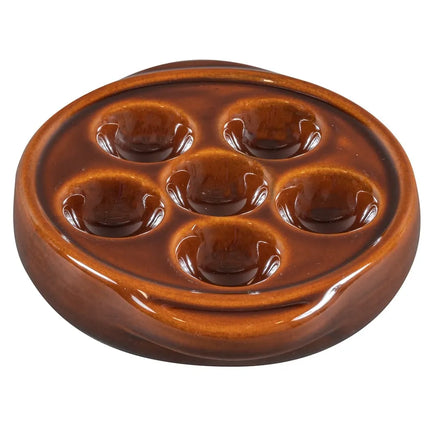 Đĩa Ốc Sên Browne 744046 Tròn 6 Lỗ Gốm Màu Nâu 13.5 cm
