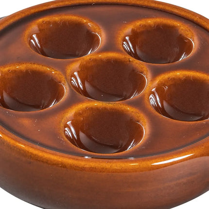 Đĩa Ốc Sên Browne 744046 Tròn 6 Lỗ Gốm Màu Nâu 13.5 cm