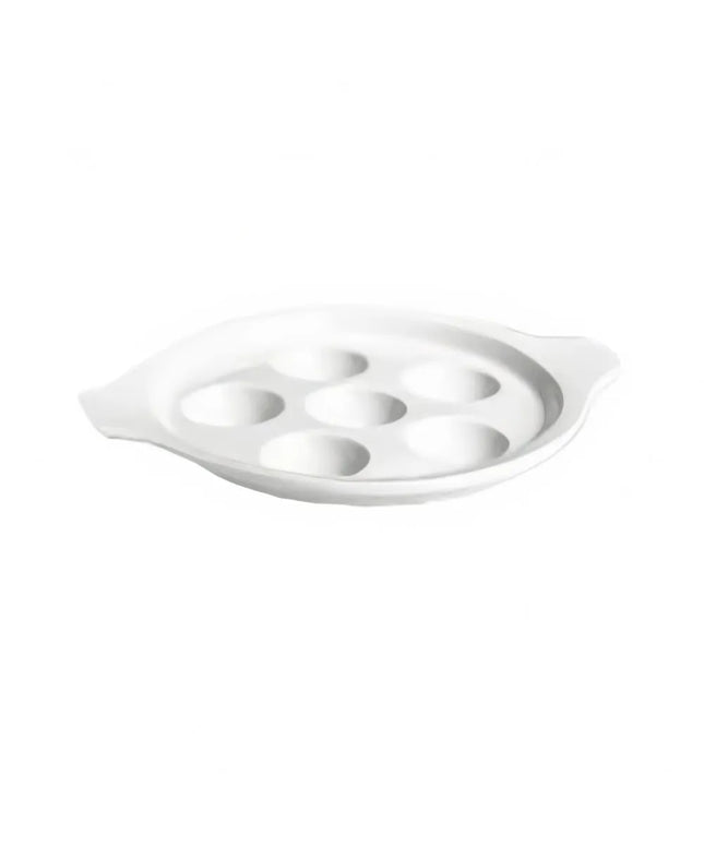 Đĩa Ốc Sên Có Tay Cầm Hall China HL11470AWHA Tròn 6 Lỗ Sứ Màu Trắng 21.3 cm