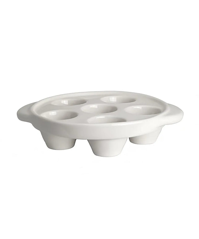 Đĩa Ốc Sên Hall China HL11655AWHA Tròn 6 Lỗ Sứ Màu Trắng 18.1 cm