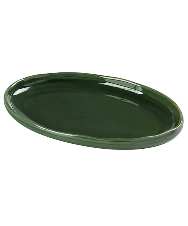 Đĩa Oval Gốm Yanco GG-208 21 x 14 cm, Green Gem