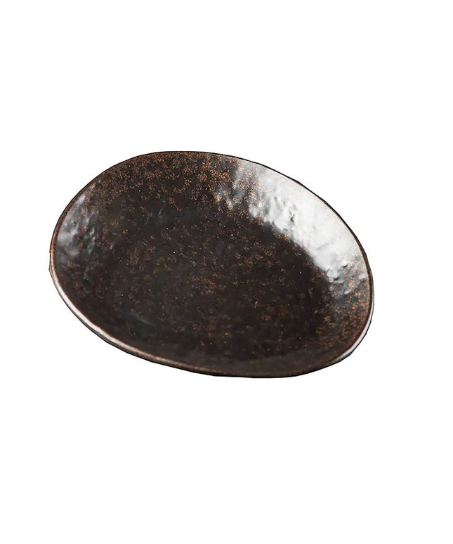 Đĩa Phục Vụ Bầu Dục Nhựa Melamine Tablecraft 11517, 17.8 cm x 15.2 cm, Màu Nâu