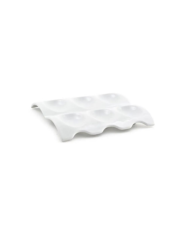 Đĩa Phục Vụ Chữ Nhật Front of the House Sampler™ Có 6 Ngăn - Sứ, Màu Trắng (SPT017WHP23)